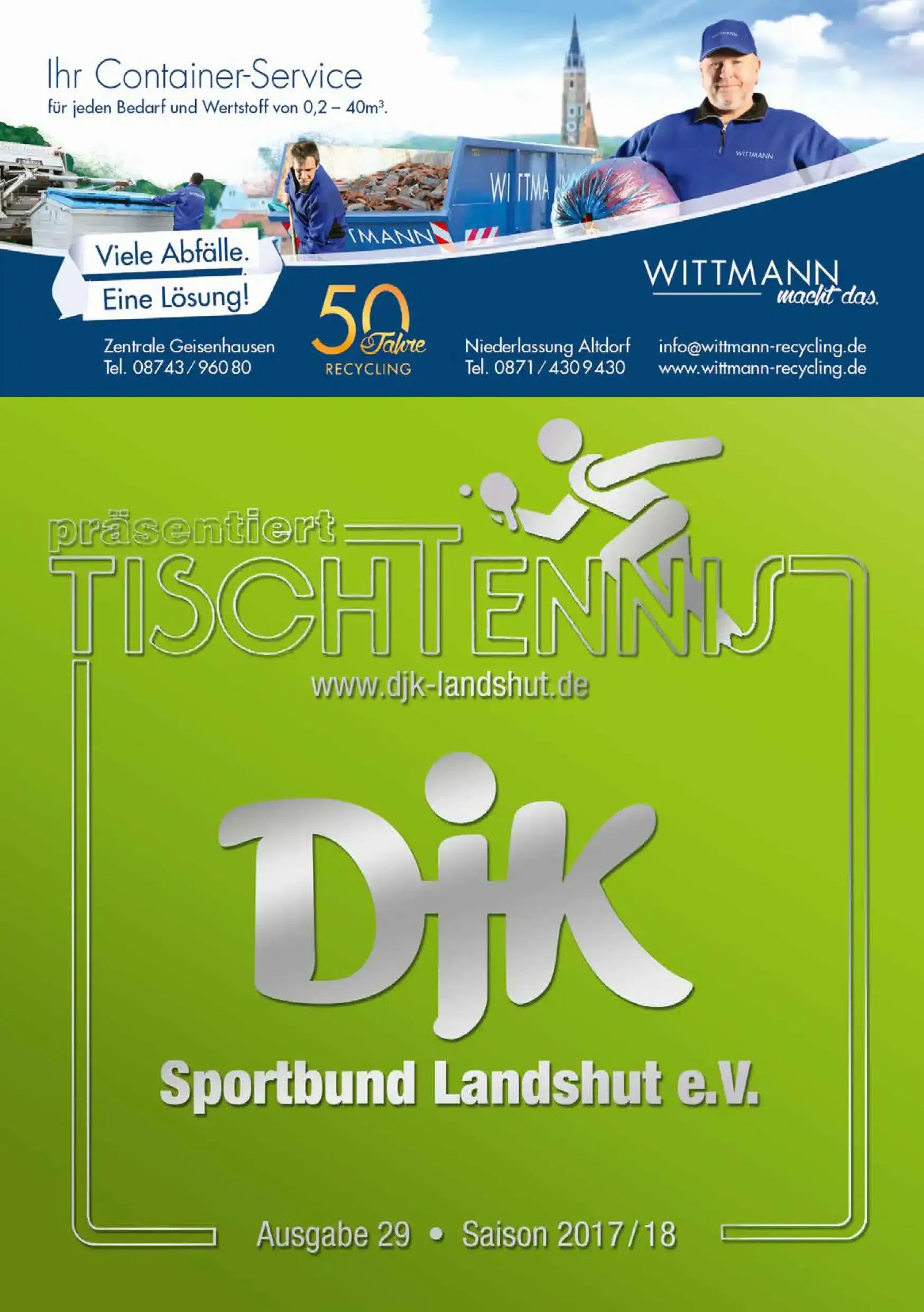 Programmheft der DJK vom Jahr 2017