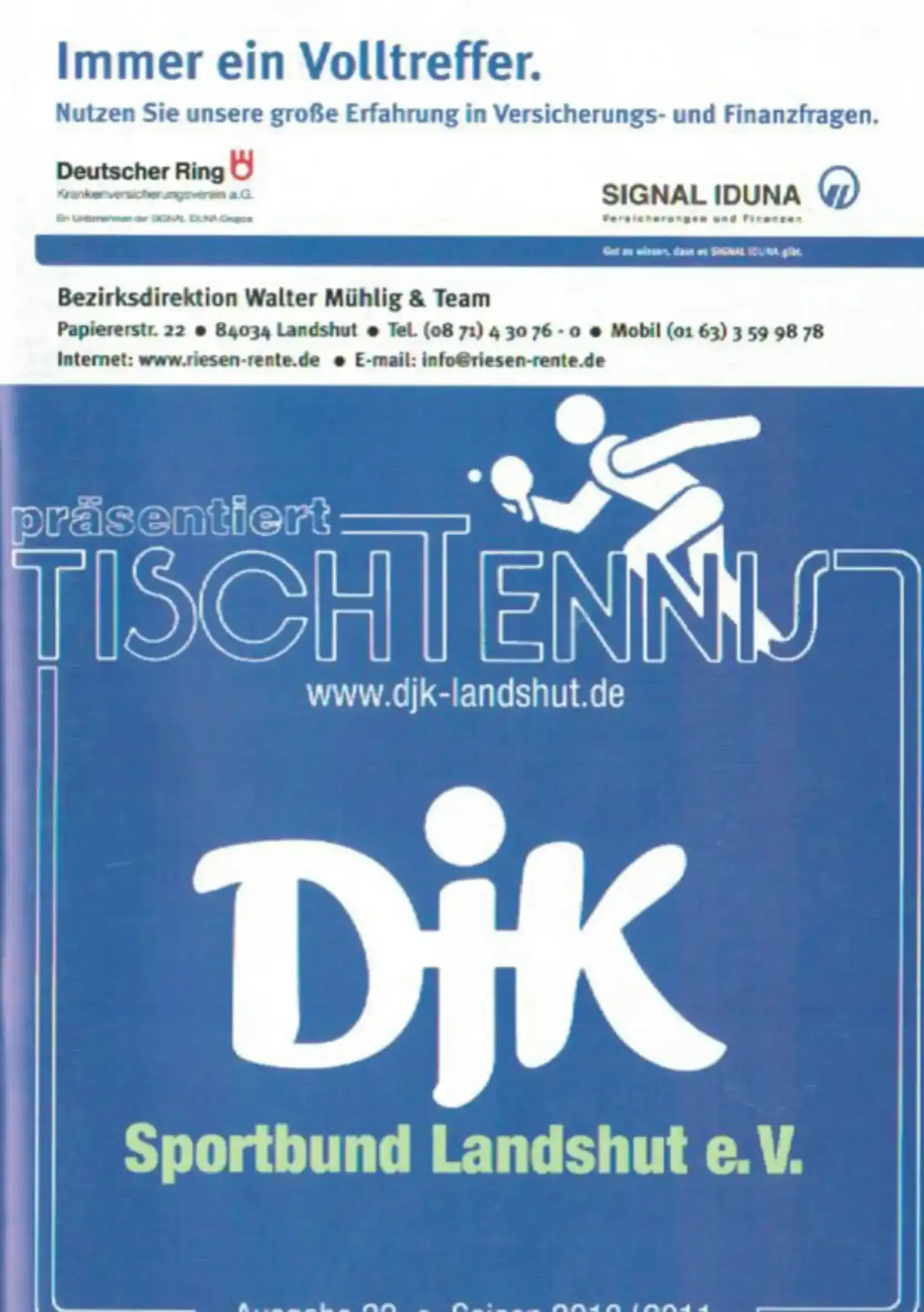 Programmheft der DJK vom Jahr 2010
