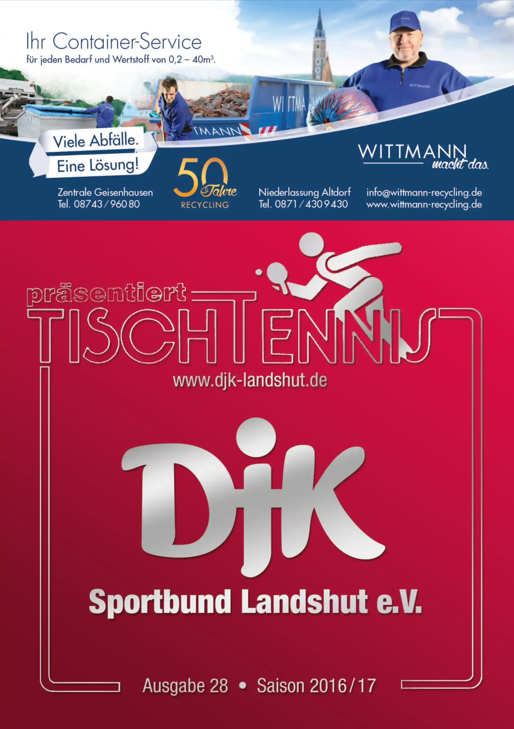 Programmheft der DJK vom Jahr 2016