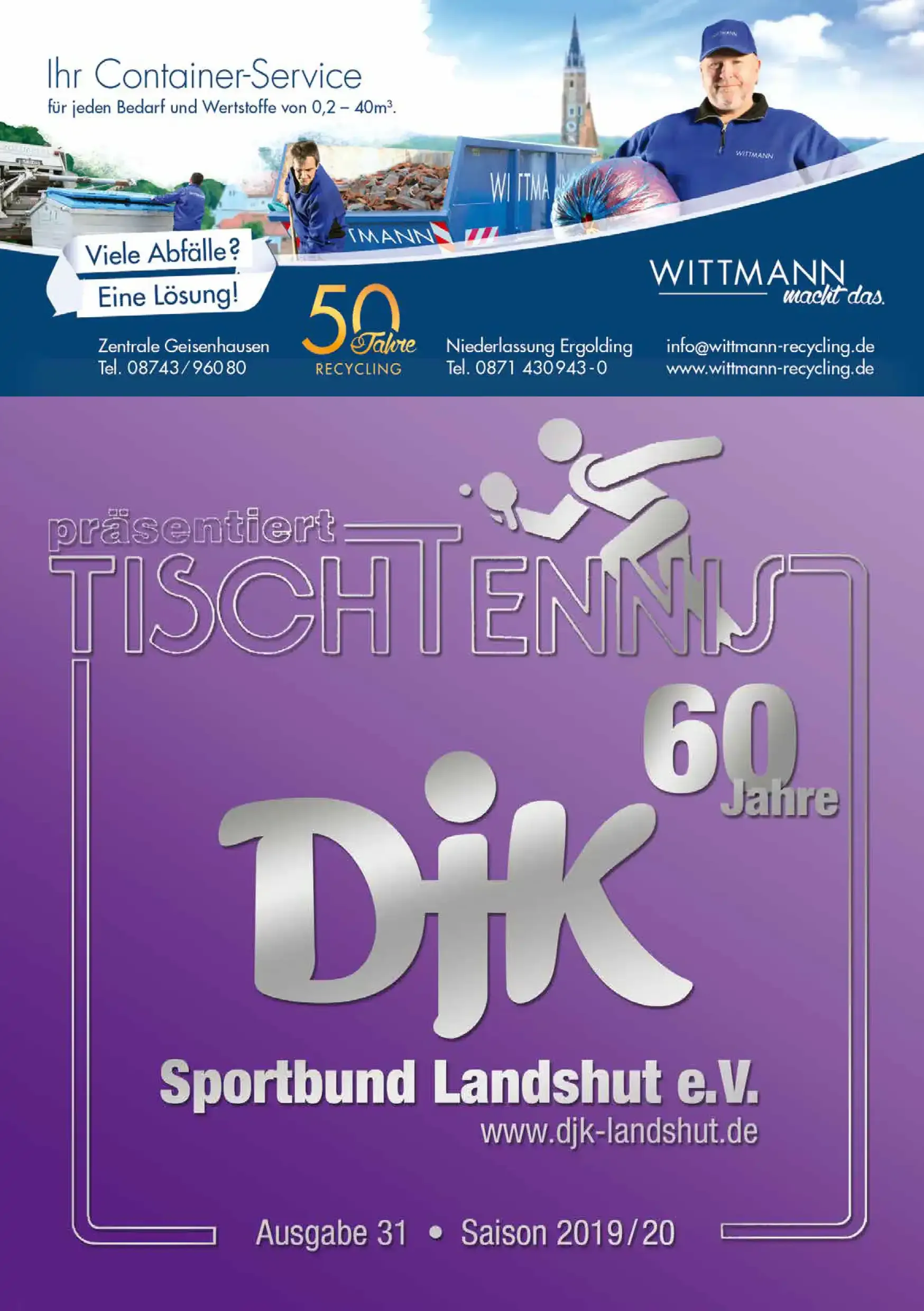 Programmheft der DJK vom Jahr 2019