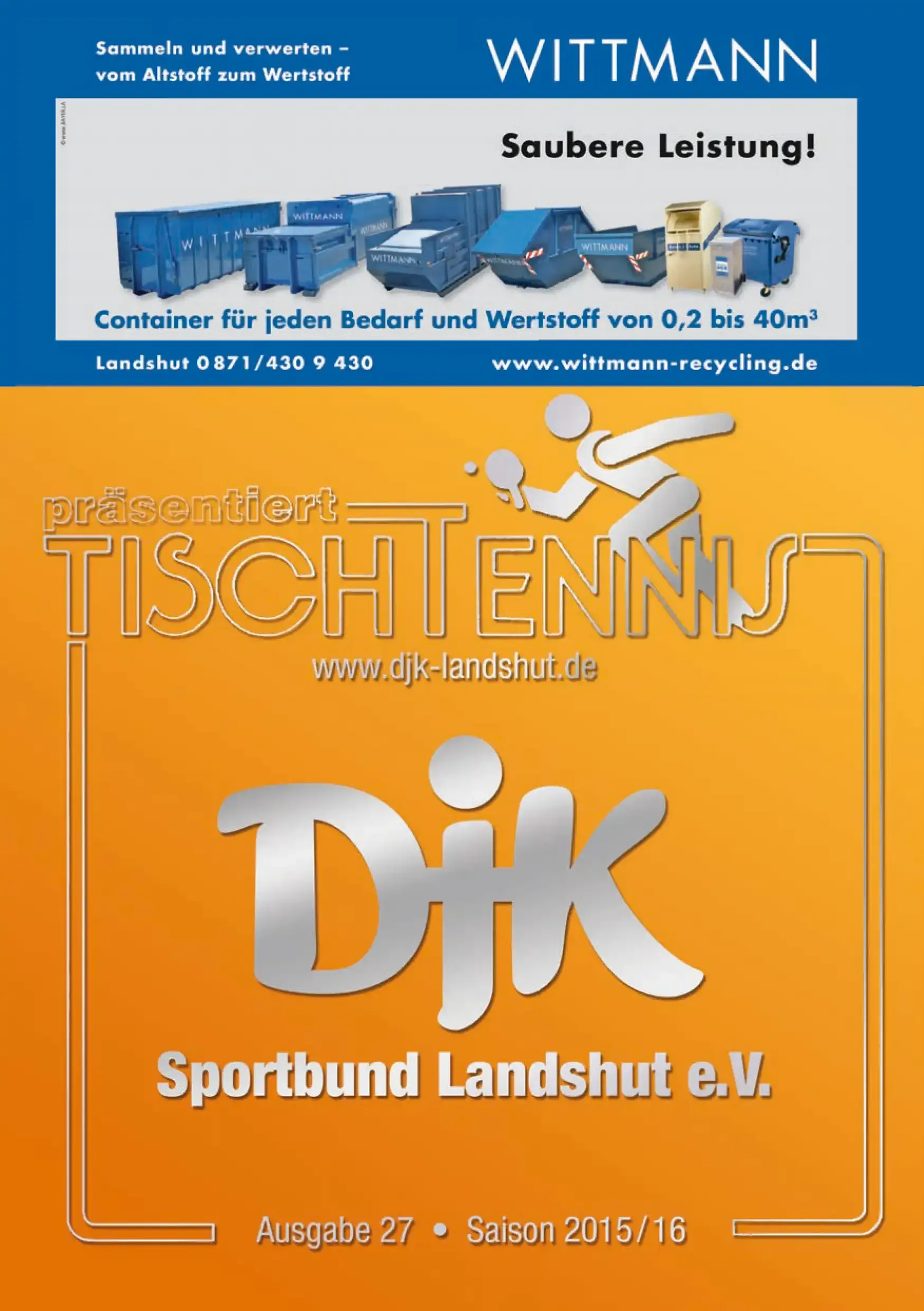 Programmheft der DJK vom Jahr 2015