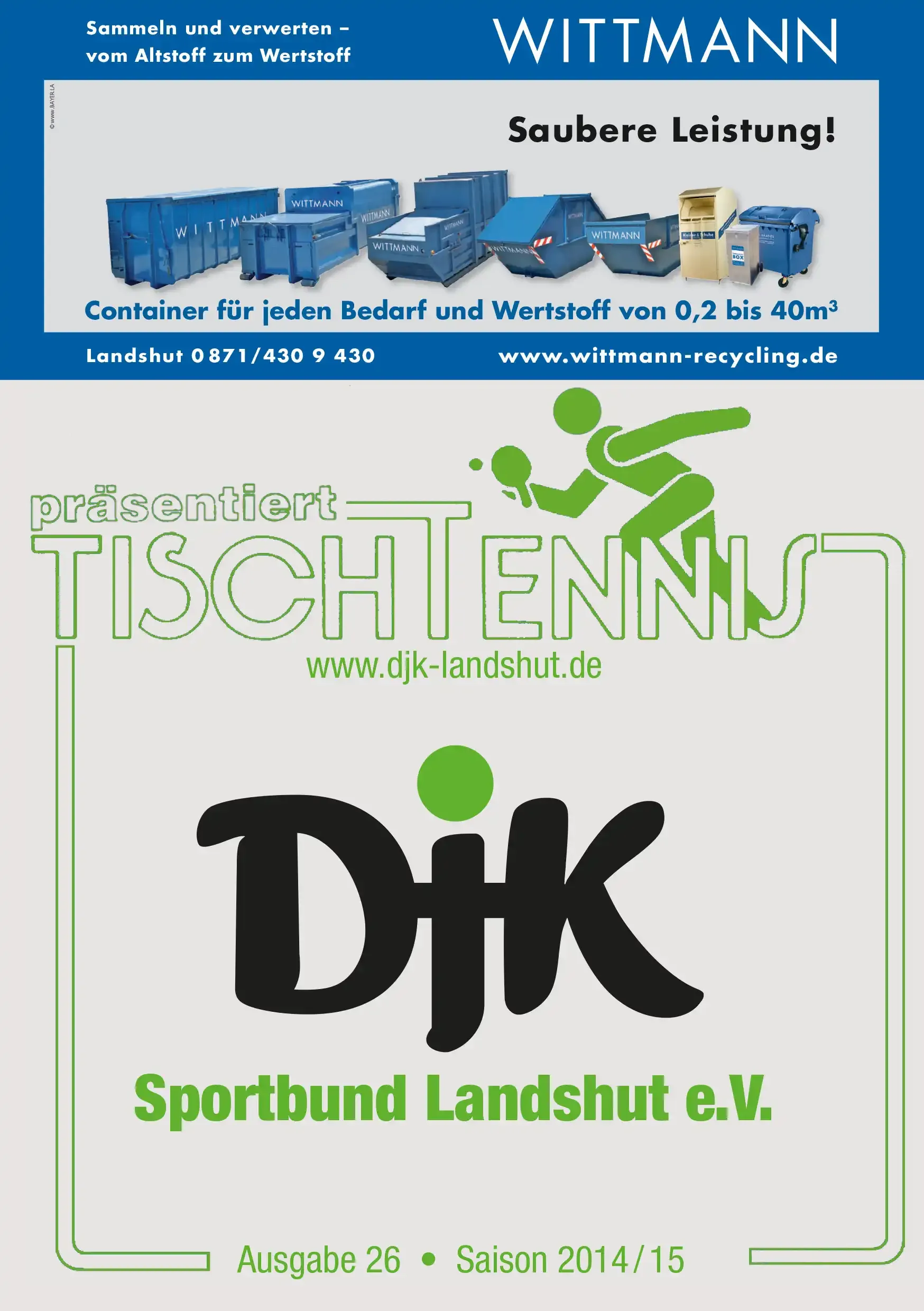 Programmheft der DJK vom Jahr 2014