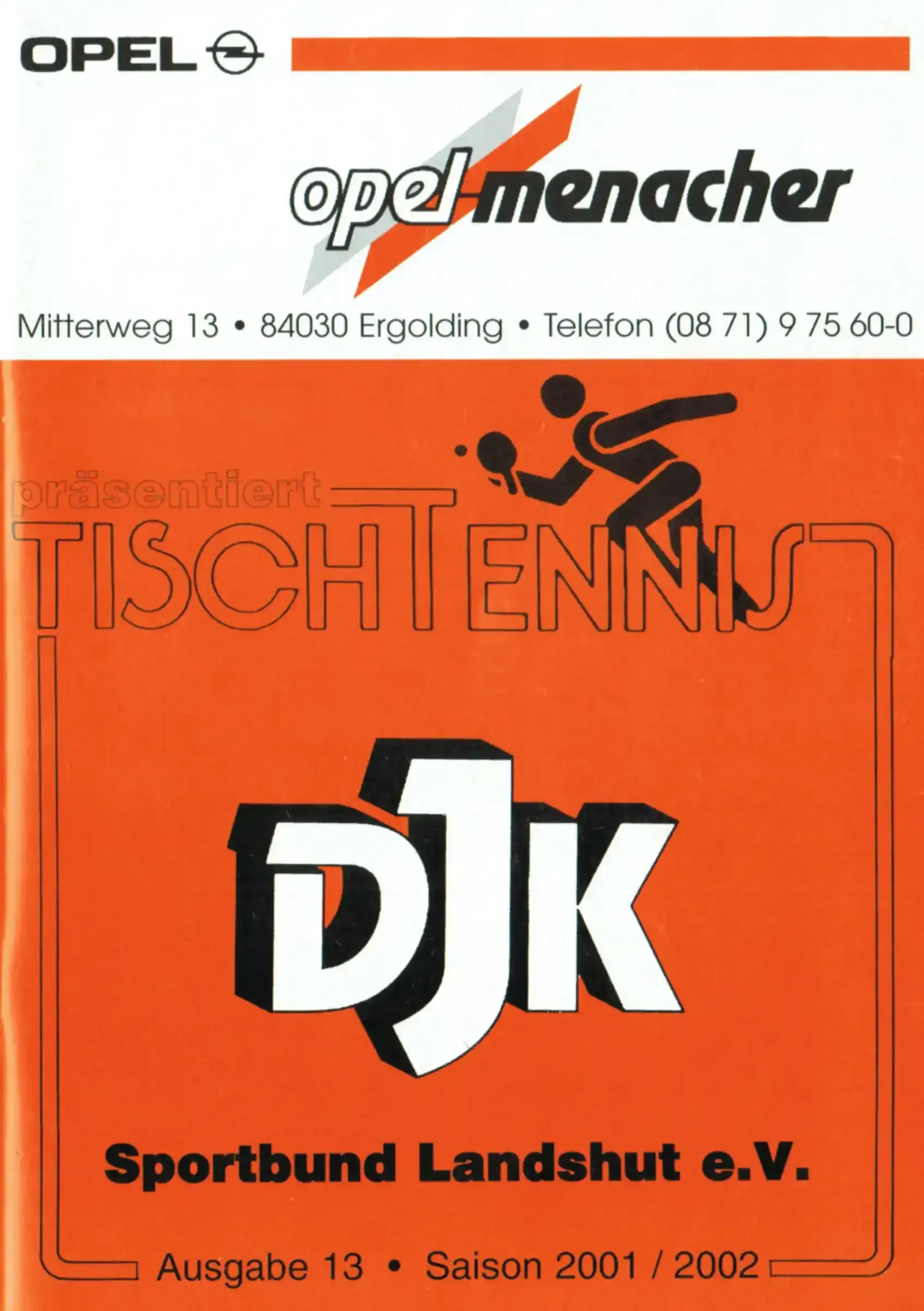 Programmheft der DJK vom Jahr 2001